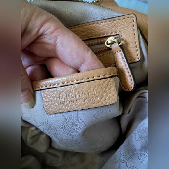 Michael Kors Caramel Colored Fulton Large Leather Shoulder Bag - Picture 12 of 16
